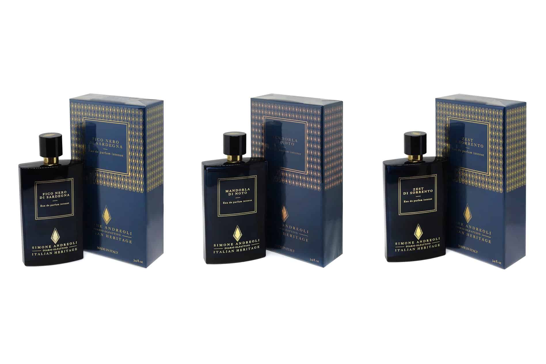 Simone Andreoli new perfumes: Sardinian black fig, Noto almond, Sorrento zest